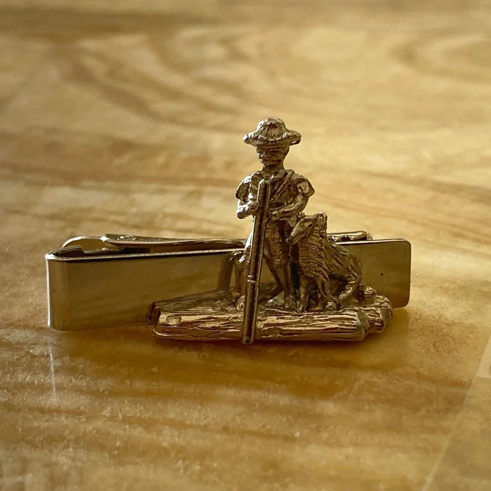 Vintage 1959 Cufflinks & Tie Bar Tom Sawyer No 5931 signed  Sarah Coventry